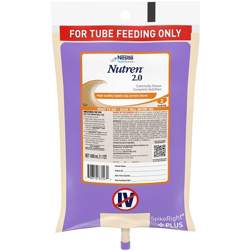 Nutren 2.0 Malnutrition Tube Feeding Balanced High Cal Liquid Formula, 33.8 Fluid Ounce, 6 Per Case